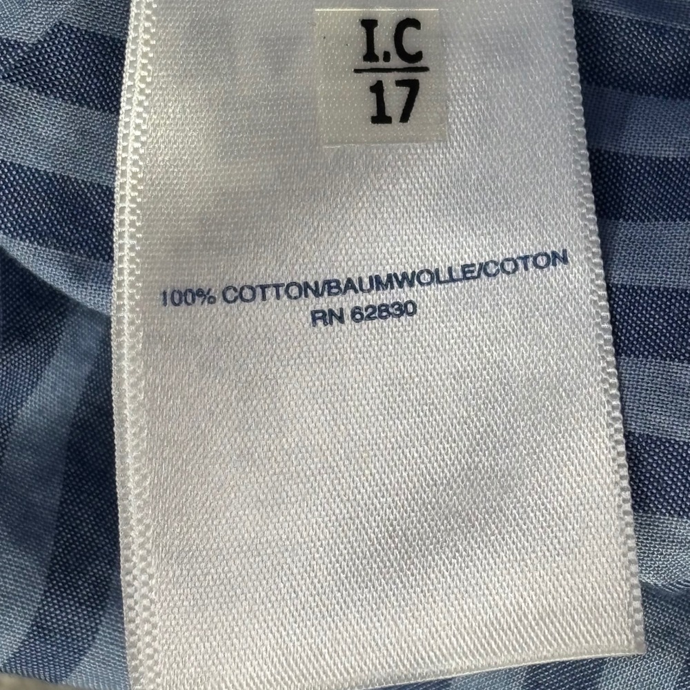 Lands' End Shirt Dress Women S 6-8 Blue White Striped Ombre Belted Cotton 521752 - Picture 5 of 9